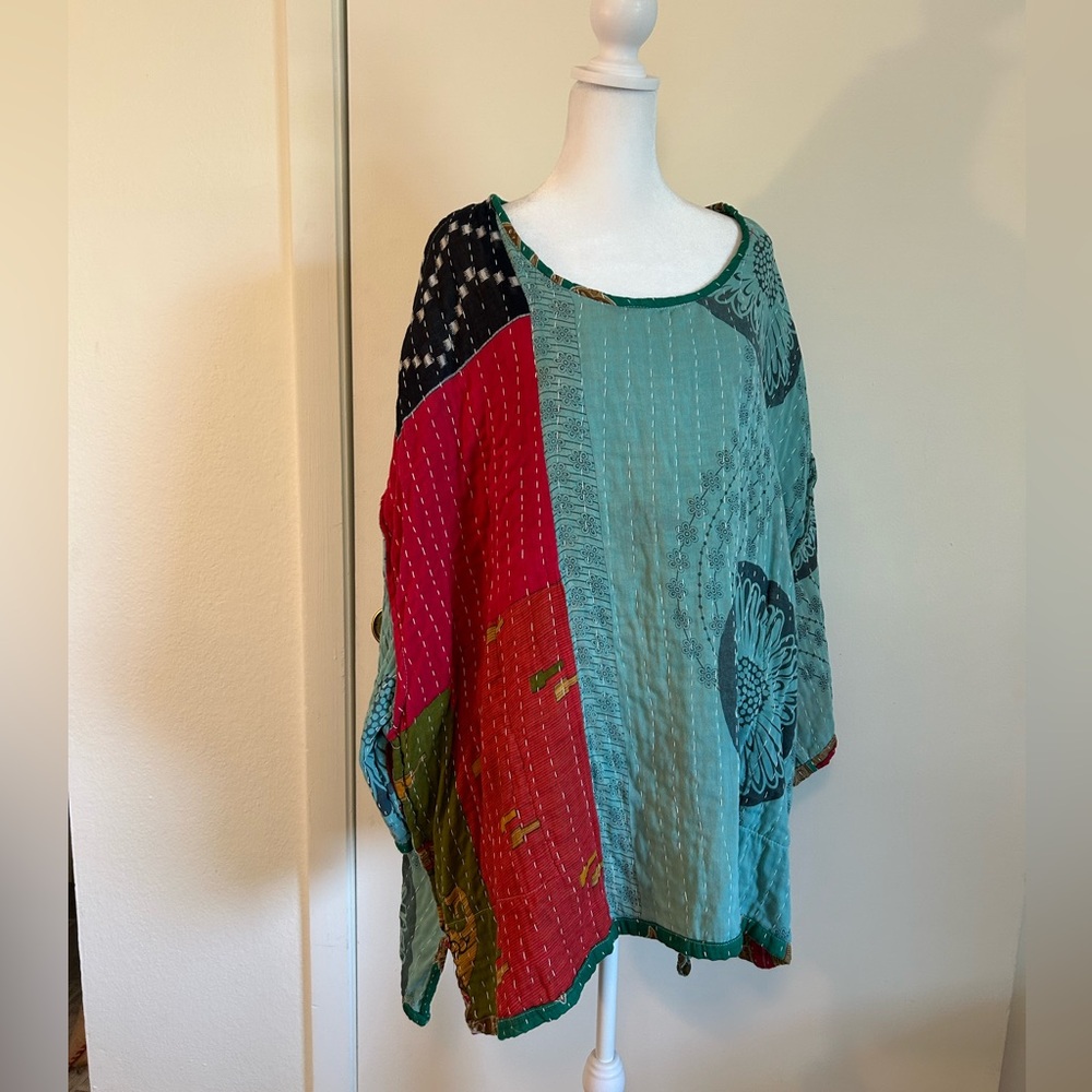 KANTHA Bohemian Multicolor Women's Tunic Reversible